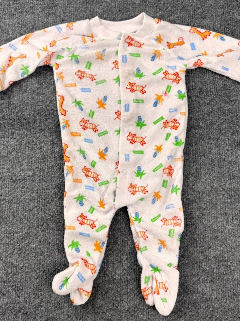 Bambini Baby Infant Safari Animal Footed Sleeper Pajama One-Piece Size 0-3M NEW